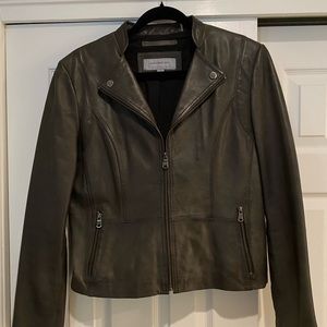 Olive green genuine leather Marc Jacobs jacket